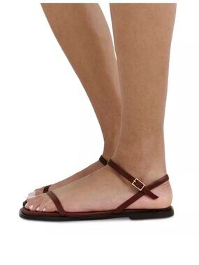 Reformation Lake Flat Sandals Brown Suede Size 6.5